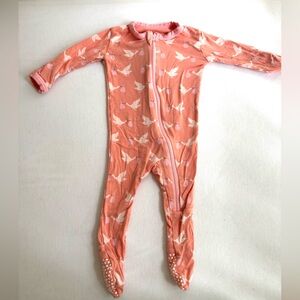 Kickee Pants - Welcome Home Zipper Footie (Blush Stork)